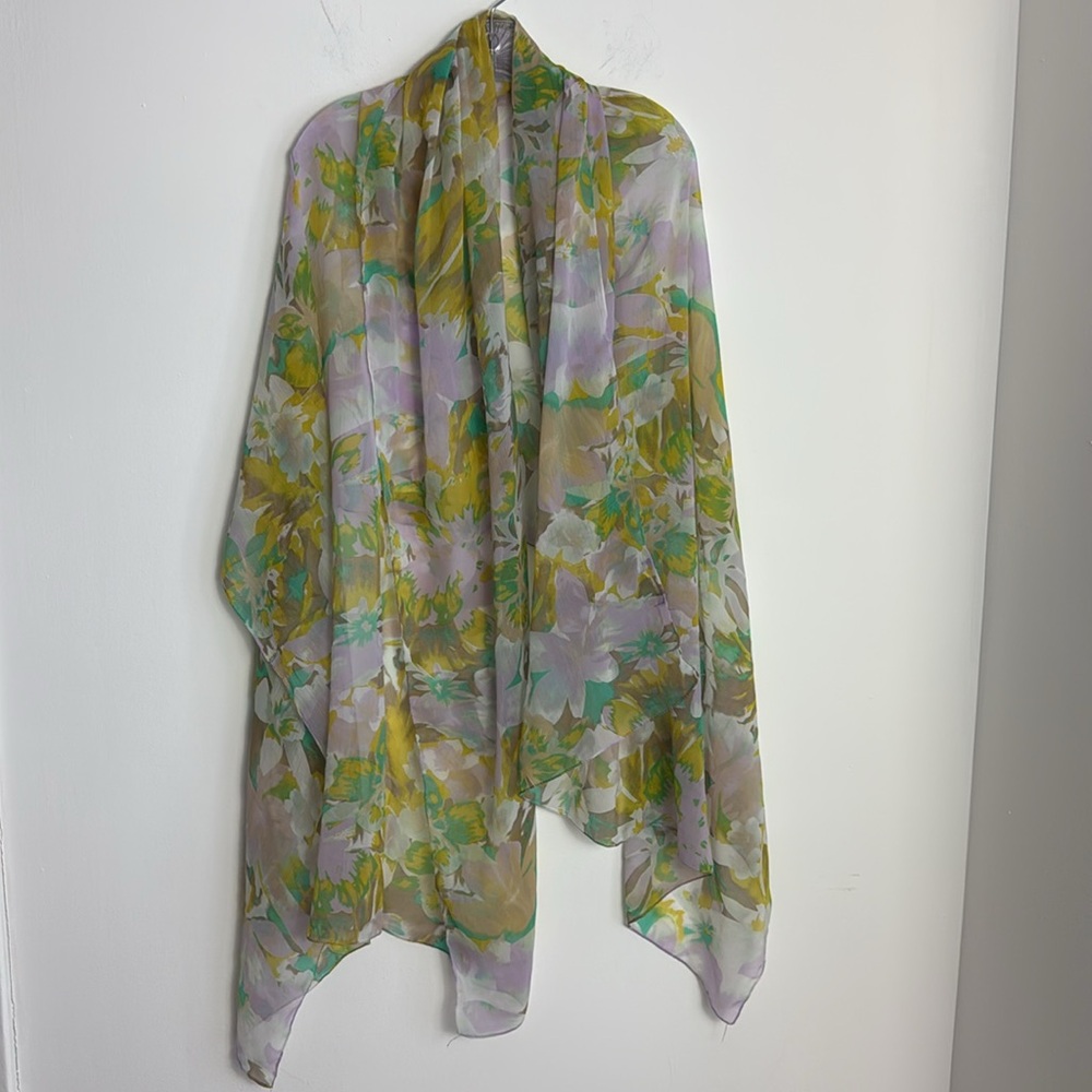 Large Floral Scarf or Beach Wrap